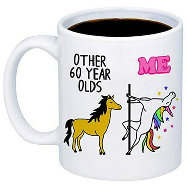KAAYEE Other 60 Year Olds Me Unicorn Coffee Mug-11oz Ceramic Tea Cup for Grandma,Wife,Sister,Best Friend,Aunt,60th Birthday Mug,White