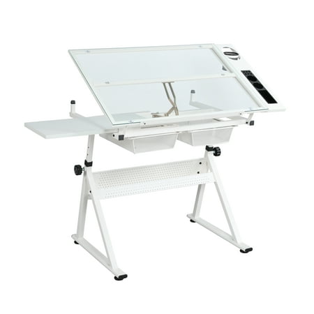 KAAYEE Premium Drawing Draft Table Drafting Drawing Desk for Adults,75-105cm Height Adjustable,White