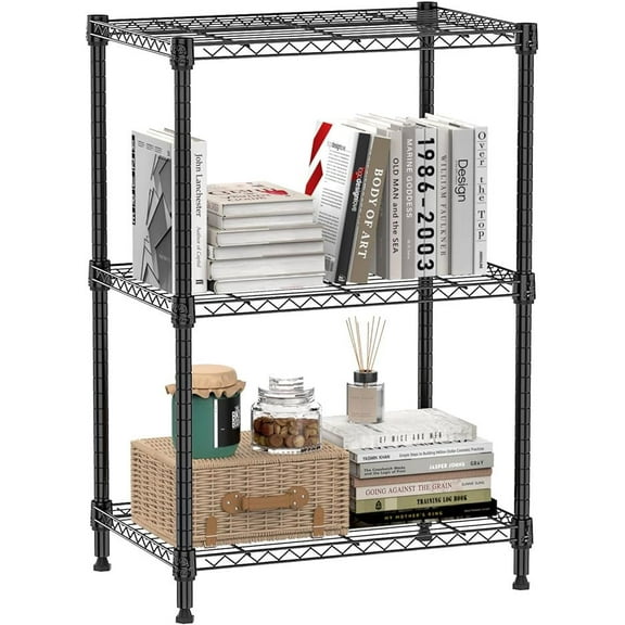 KAAYEE Steel Storage Shelves,3-Tier Utility Shelf Unit Steel Organizer Wire Rack for Home,Kitchen,Office,Garage,23.22" L x 13.39" W x 31.5" H
