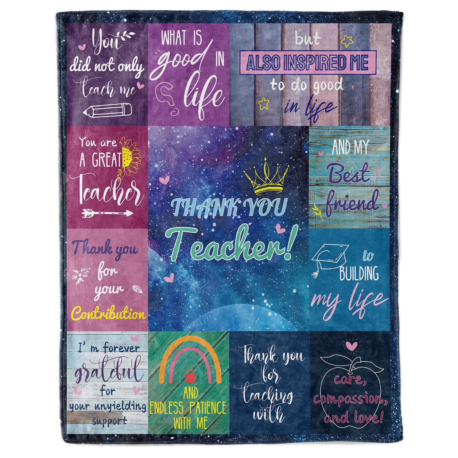 KAAYEE Teacher Appreciation Gifts,Funny Teacher's Day Gifts for Women Men,Best Teacher Gifts from Student Blanket for Graduation Birthday Back to School,Blue,60X50"