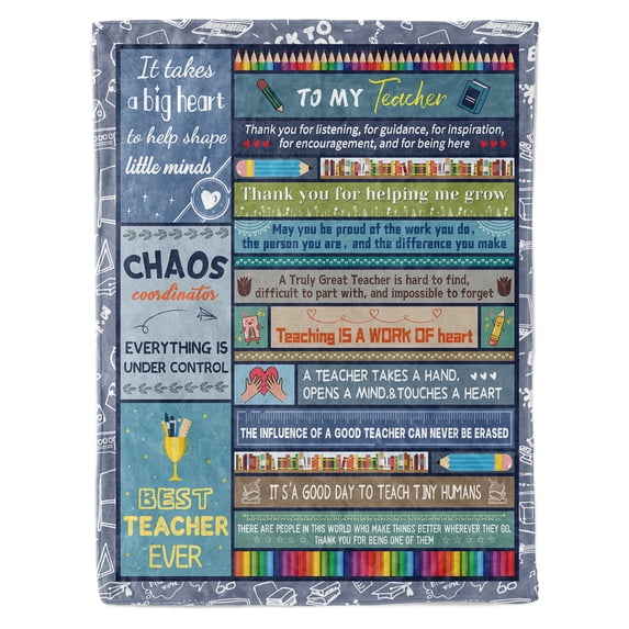KAAYEE Teacher Gifts for Throw Blanket 50"X60", Teacher Appreciation Gifts in Bulk, Thank You Gifts for Teachers for Teachers Day Graduation Retirement Birthday Christmas Valentines Day