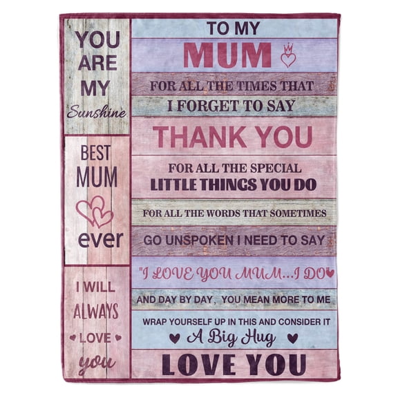 KAAYEE To My Mum Blanket,Mom Gifts from Daughter Son,Mom Mother Blanket Gift for Christmas Valentine's Day 60"X 50"