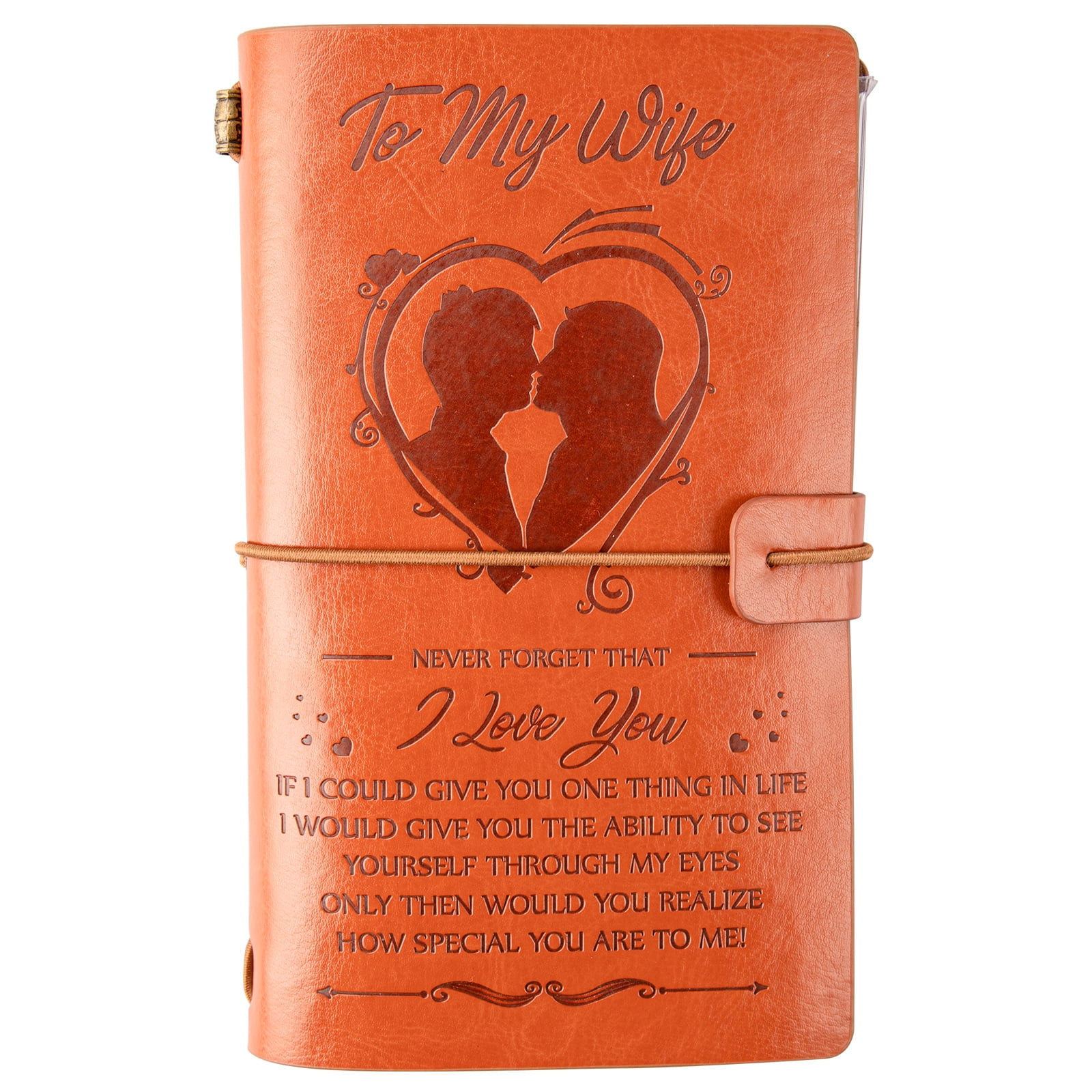 Personalized Leather Journal For Husband – Handmade Engraved Notebook, Antique Brown | Gift From Wife For Valentine’s, Anniversary, Birthday