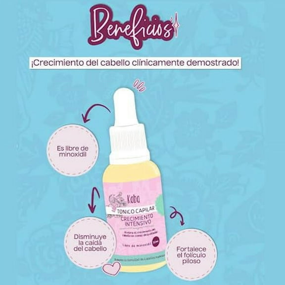 KABA Tnico Capilar Crecimiento Intensivo | Estimulante Natural de Crecimiento y Grosor del Cabello | Disminuye la Alopeca y Fortalece el Cabello