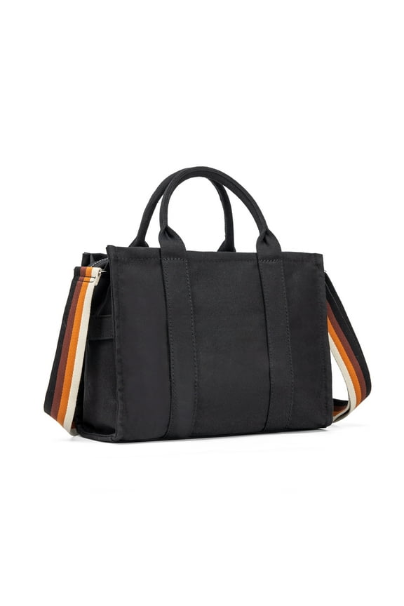 Canvas Tote Bag with Zipper, Shoulder Handbag Crossbody Purse for Travel, Work, School