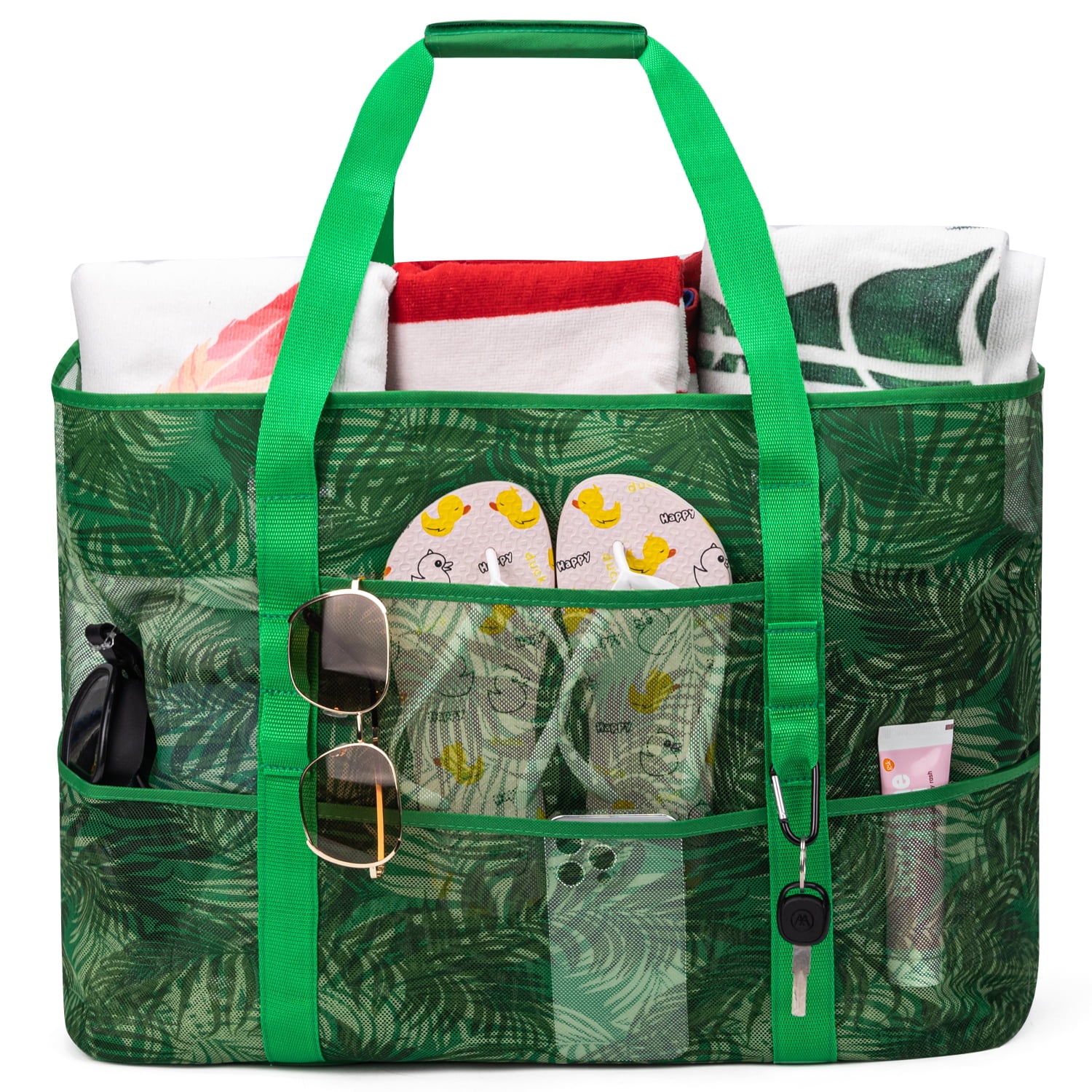 KABAQOO Extra Large Mesh Beach Bag Tote Waterproof Sandproof for Pool Picnic 15.7 inch Height