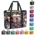 KABAQOO Flamingo Extra Large Beach Bags Waterproof Sandproof Mesh Tote Bag with Zip and Pocket