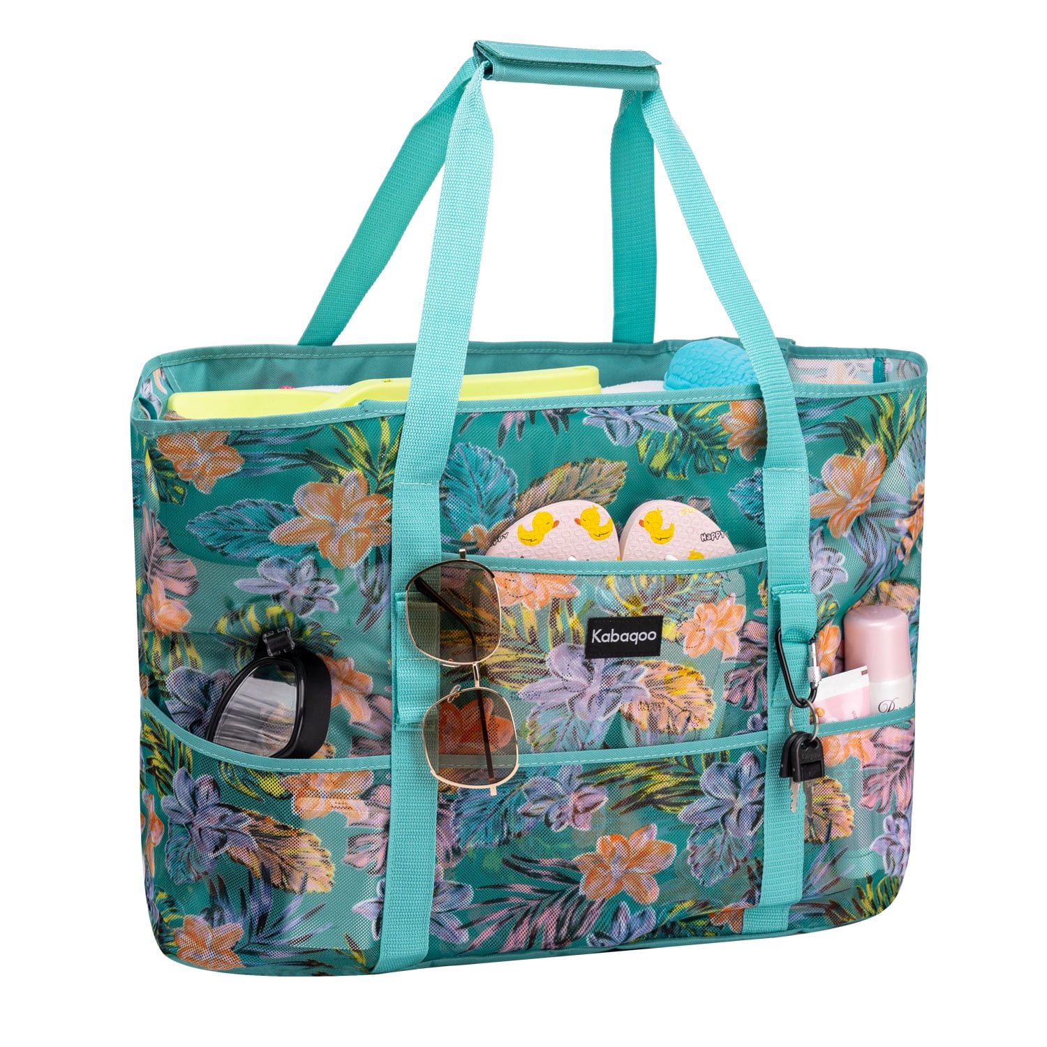 KABAQOO Unisex Extra Large Mesh Beach Bag Grocery and Picnic Tote with Zipper and Pockets Walmart