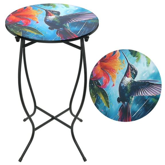 KABB 14 inch Planter Width, 21 Inch Planter Height, Plant Stand Set, Indoor Round Metal Plant Stand,Hummingbird Flower Theme Iron Flower Framedecorating homes with greenery