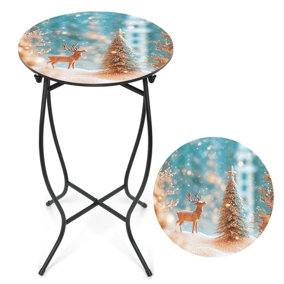 KABB 14 inch Planter Width, 21 Inch Planter Height, Christmas gift,Plant Stand Set, Indoor Round Metal Plant Stand,Winter themed wrought iron flower stand,The best gift to give to friends