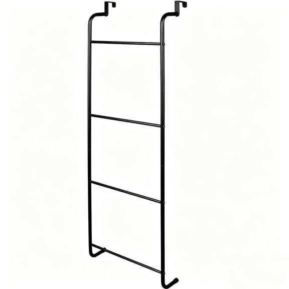 KABB Black Metal Door-mounted Towel Rack / Coat Hook, Suitable for Kitchen, Bathroom, Bar, Home, Door-mounted Towel Rack, Bathroom Door-mounted Towel Rack, Hanging Towel Rack