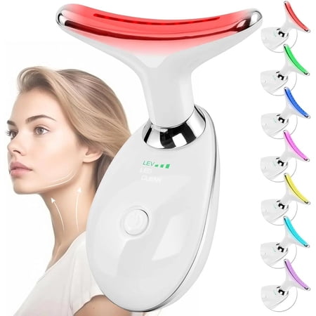KABB Facial Massager Face and Neck, Face ?? culpting Wand Tool with 7 Color - Birthday, Christmas, Mothers Day, Valentines Day Gifts for Her Women Mom Best Friend Wife Teacher (White)