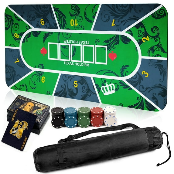 KABB Folding Portable Poker Table Top with Bag for Poker Games