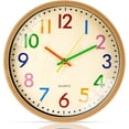 thumbnail image 1 of KABB Kids Wall Clock 12 Inch Quartz Analog Battery Operated Silent Non-Ticking, Easy to Read, 1 of 7