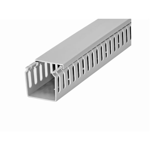 KABLE KONTROL PVC Open Slot Wire Duct - 4" W x 4" H - 6.5' L - Gray - 1PC