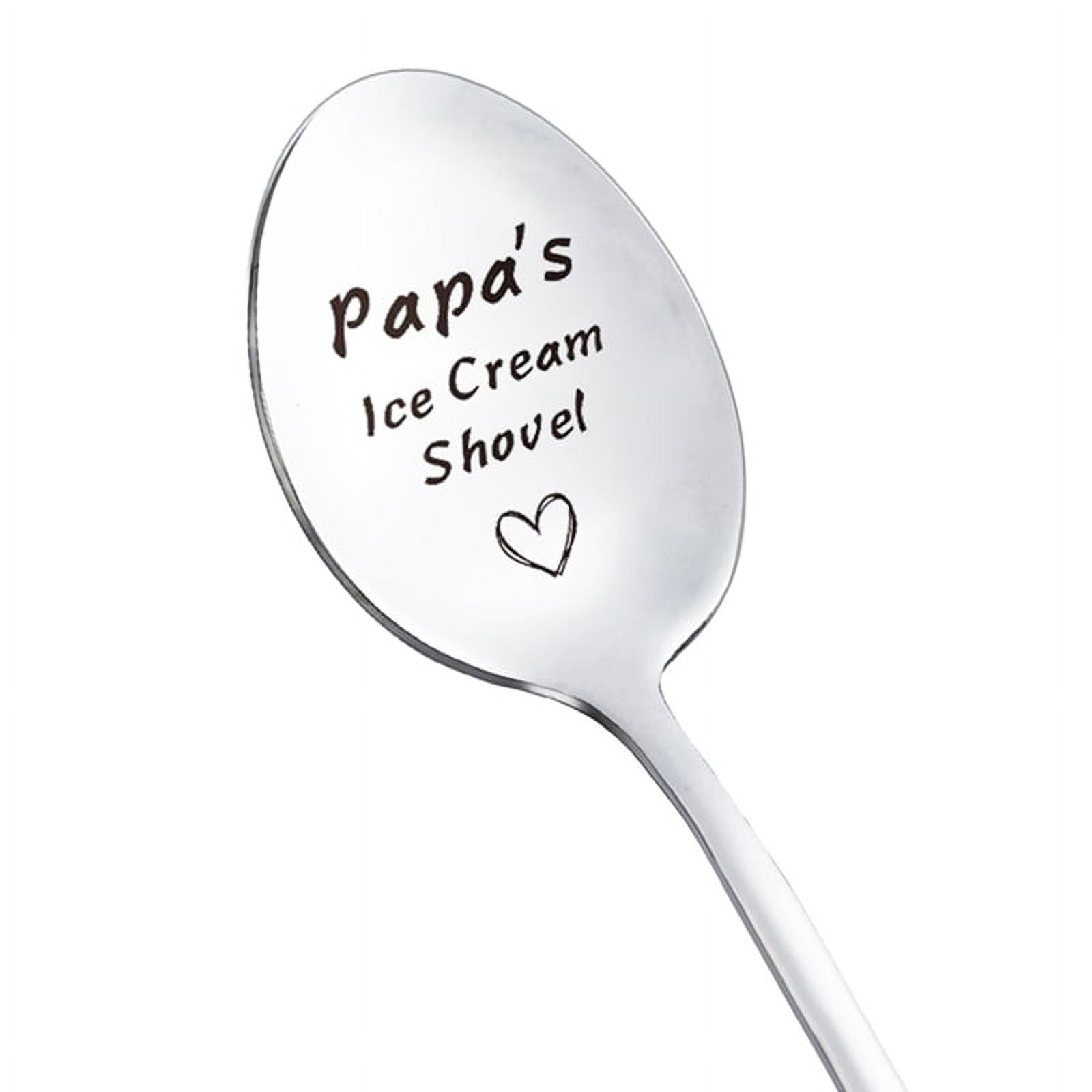 KABOER 1 Pack Ice Cream English Letter Lettering Stainless Steel Coffee  Dessert Scoop Personalized Gift Scoop 