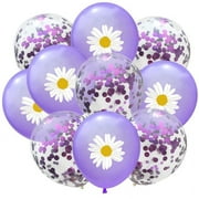 KABOER 10Pcs 12 Inch Daisy Print Balloons Sequins Balloons Pool Party Wedding Birthday Decoration Balloons Party Supplies