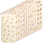 KABOER 12-Pack Large Baby Burp Cloths, Ultra Soft Absorbent 4-Layer Cotton Gauze Baby Washcloths, Multipurpose Drool Pads with Hanging Loops for Newborns, Great as a Baby Shower Gift 20" x 11"