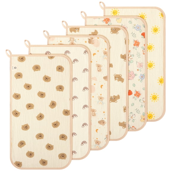 KABOER 6 Pack Baby Burp Cloths for Newborns, 20 x 11 in, Absorbent Cotton Muslin, Washable, Gift for Boys Girls
