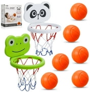 KABOER Bathtub Basketball Hoop for Kids - 2 Pack Suction Cup Bath Toys with 6 Small Basketballs, Shower Basketball Set for Toddlers Ages 4-8, Kids Basketball Hoop for Bathtub