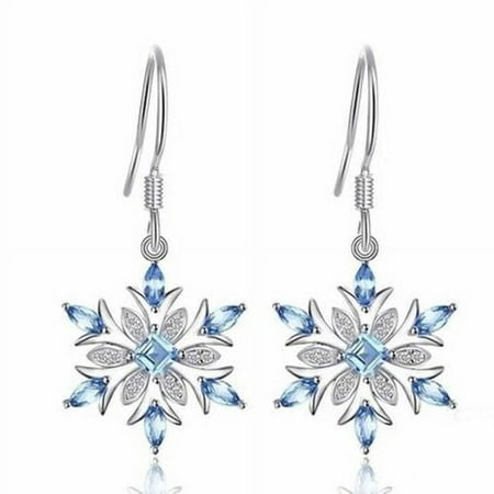 KABOER Women's Snowflake Dangle Earrings Christmas Thanksgiving Holiday Party Jewelry Gifts(Silver)