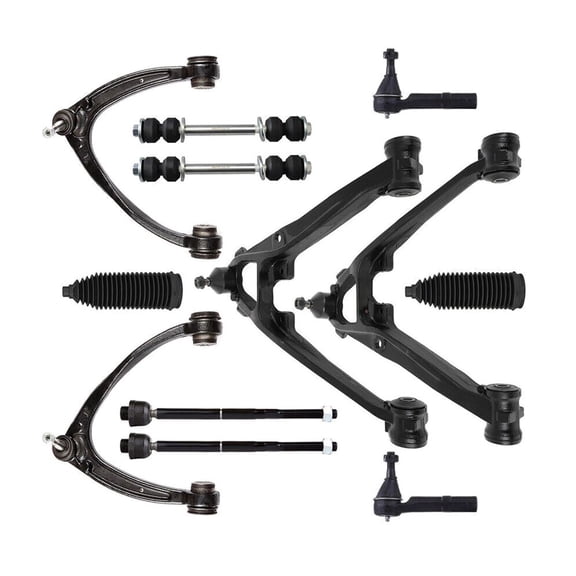 KABULUKA Front Control Arm w/Ball Joints Tie Rod End Suspension Mounting Hardware Coated Greasable Kit Bolt-on for GMC,for Chevy,for Cadillac
