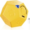 thumbnail image 1 of KADAMS Pomodoro Cube Timer, 11 Preset Countdowns (1-90 Mins), Gravity Flip Timer for Focus & Productivity, Sound/Vibrate/Silent Modes, Rechargeable Study, Home, Kitchen, ADHD Timer, Yellow, 1 of 7