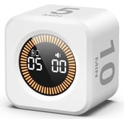 KADAMS Pomodoro Visual Timer Cube, 5,10,25,50 Minute Countdown Timer, Pomodoro Timer with Mute & Ring Alert For Productivity, Home, Kitchen, School, Office & Focus,ADHD gifts, White