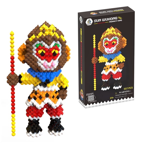 KADELE Monkey King Building Blocks Set - Chinese Mythology Figure, Challenging Assembly Puzzle, STEM Educational Toy for Teens & Adults 14+, 557PCS