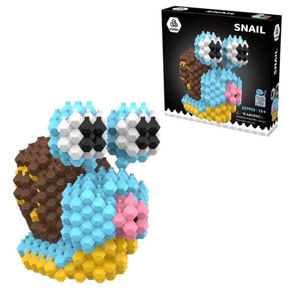 Kadele 3D Snail Building Blocks Set, Challenging Assembly Puzzle, STEM Educational Toy, 237 Pieces, Ages 12+