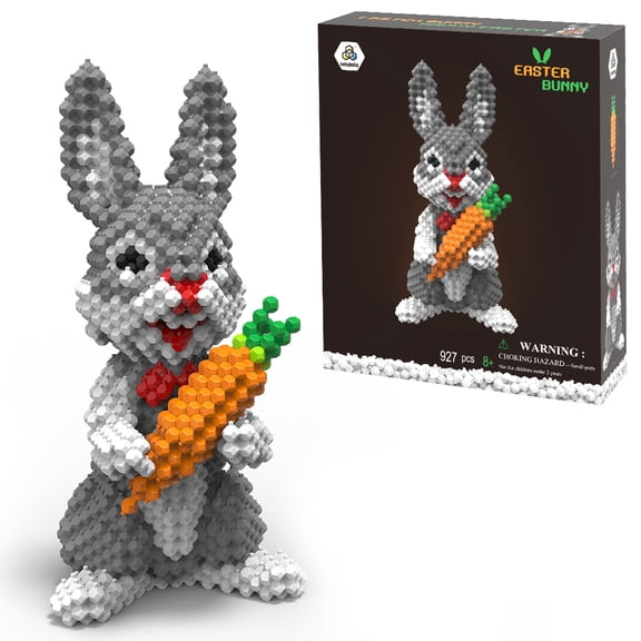 Kadele Easter Bunny Building Animal Sets Micro 3D Challenging STEM 927 Pieces for Adults and Kids Ages 8+ 1 Pack