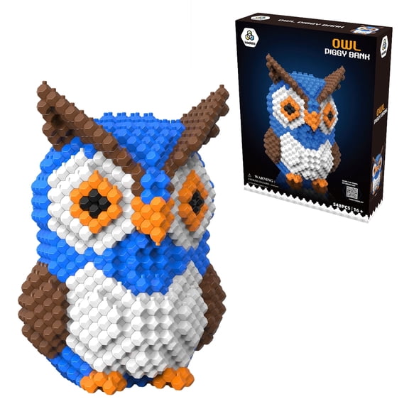 Kadele Owl Building Block Set Miniature 3D Educational Challenging STEM 548 Pieces 1-Count
