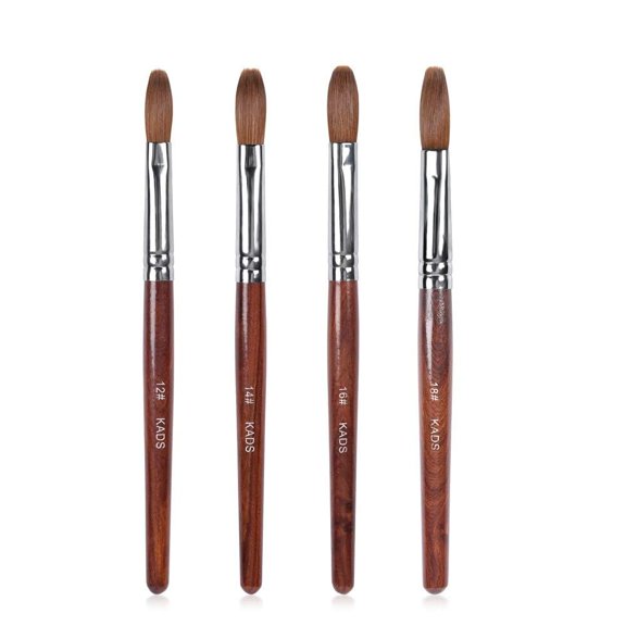 KADS 4Pcs Kolinsky Acrylic Nail Bursh Set 12# 14# 16# 18# for Acrylic Nails Painting Design Art Painting ALT2