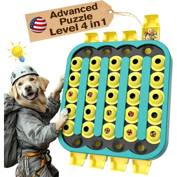 KADTC Advanced Dog Puzzle Toys for Smart Small/Medium/Large Dogs Durable Safe Level 4 in 1 Easy to Difficult Challenging Puzzles Cognitive Toy Intelligence Training Brain Mental Stimulation Mind Game