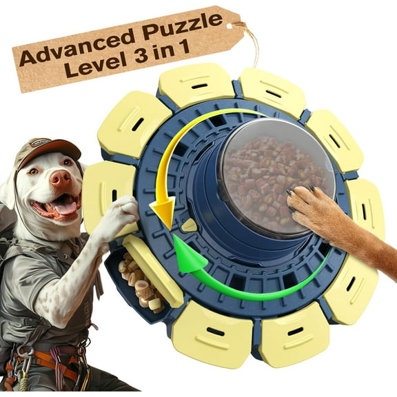 KADTC Advanced Puzzle Toys for Smart Small/Medium/Large Dog Level 3 in 1 Difficult Challenging Interactive Food Puzzles Toy Cognitive Intelligence Training Brain Mental Stimulation Mind Treat Games
