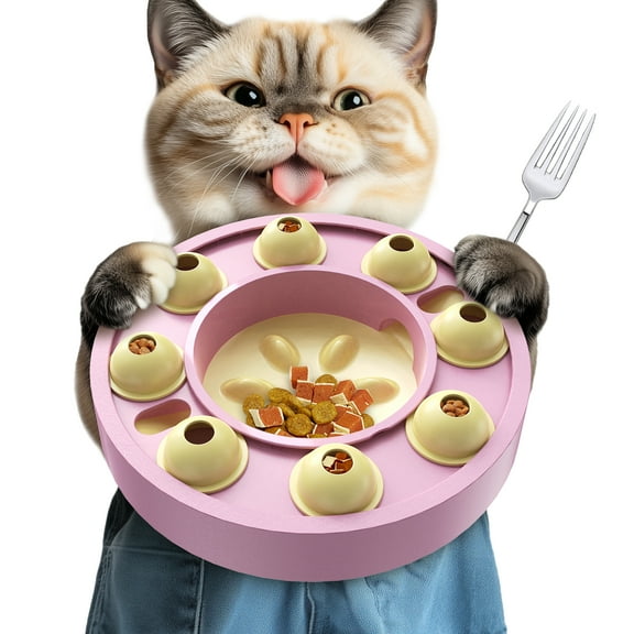 KADTC Cat Puzzle Game Weight Loss Bowl for Indoor Cats Slow Mind Feeder Kitten Puzzles Toys Treat Dispensing Food Dispenser Kitty Enrichment Mental Stimulation Toy