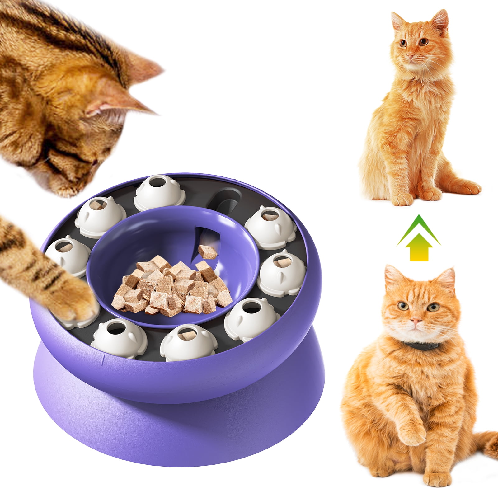 KADTC Cat Weight Loss Bowl for Indoor Cats Slow Feeder Kitten Puzzle Toys Treat Dispensing Food Dispenser Kitty Enrichment Game