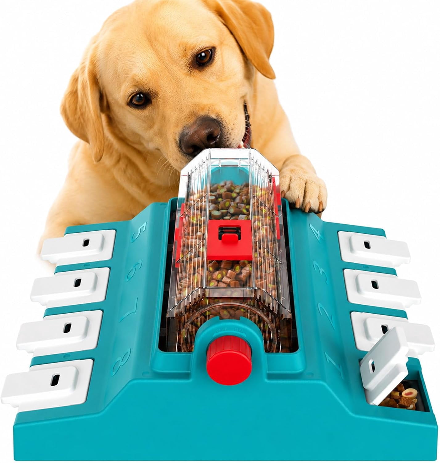 KADTC Dog Puzzle Toy, XL Size, 2 Levels of Challenge, Paw-Activated Rolling Treat Dispenser, Slow Feeder & Mental Stimulation for Medium/Large Dogs Enrichment Toys