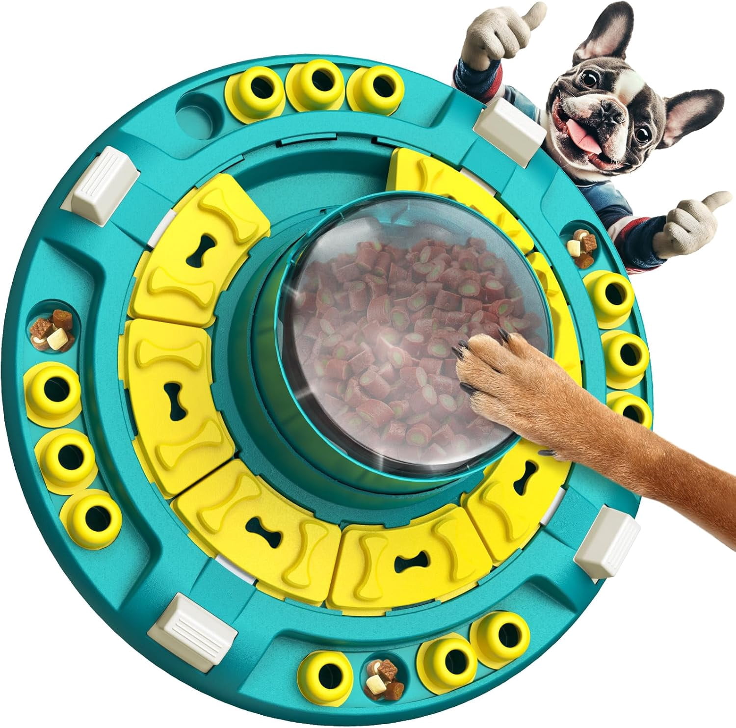 KADTC Dog Puzzle Toy, XL Size, 4 Levels of Step-by-Step Challenge, Push-to-Release Treat Dispenser, Beginner to Advanced, Slow Feeder & Mental Stimulation for Smart Dogs Enrichment Toys