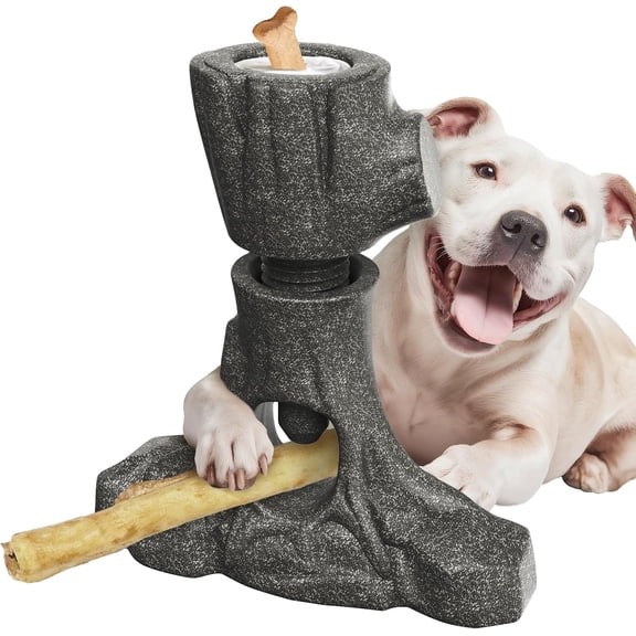 KADTC XL 3 in 1 Durable Dog Bully Stick Holder, Stuffable Lick Toy & Indestructible Chew Toy for Aggressive Chewers, Long-Lasting Enrichment, Bone Holder for Medium/Large Dogs