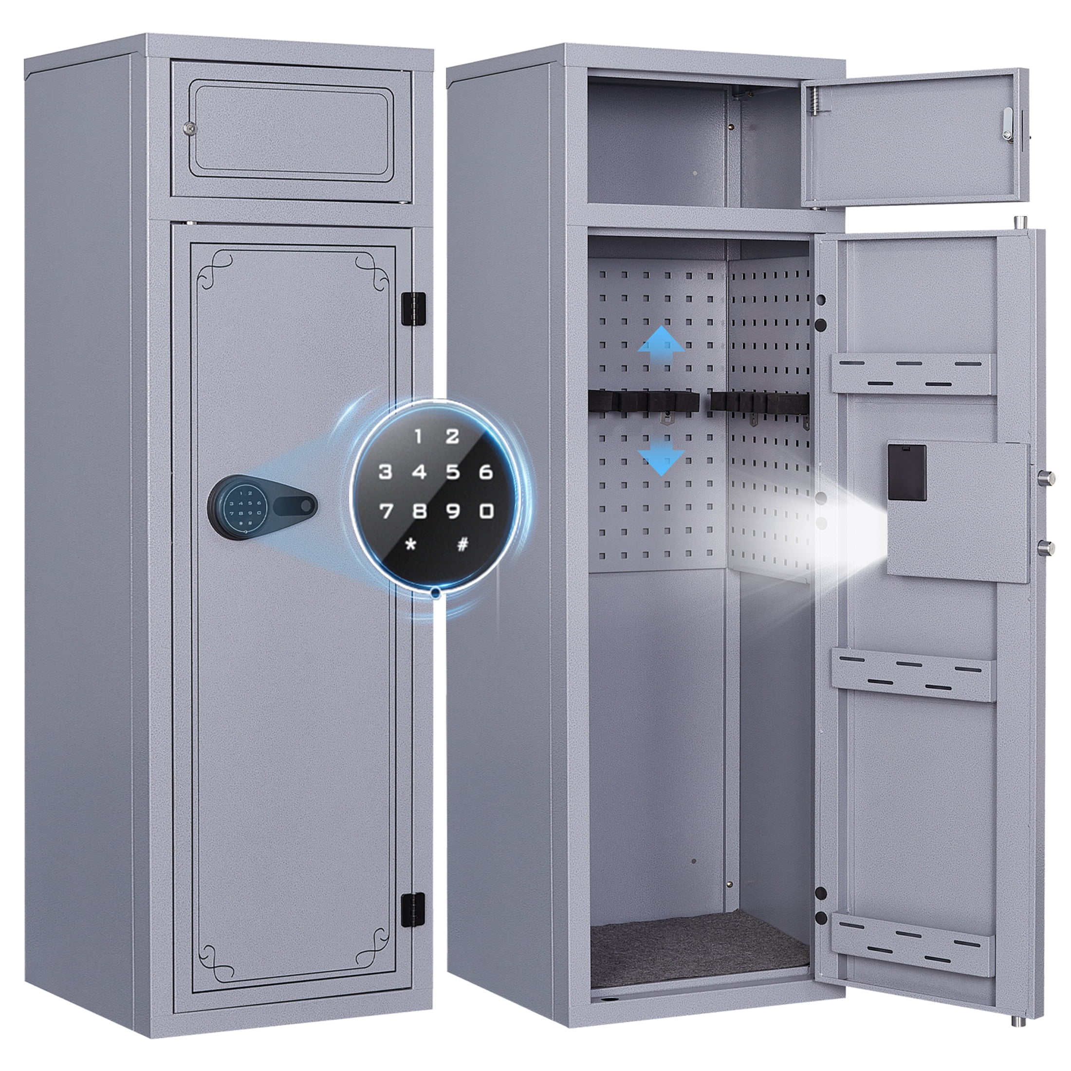 KAER 10-12 Gun Safe, Large Unassembled Rifle Safe with Digital Keypad, Gun Cabinet for Rifle and Shotgun
