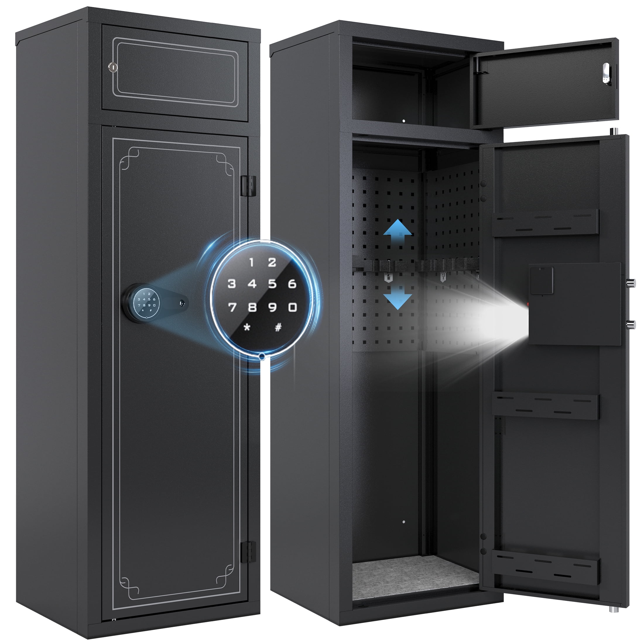 KAER 10-12 Gun Safe, Large Rifle Safe with Digital Keypad, Gun Cabinet for Rifle and Shotgun, Unassembled