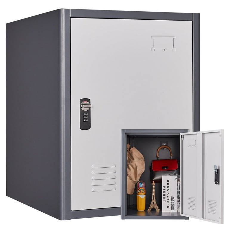 【美品・希少】SHELF LOCKER グレー 金庫 コンパクト KAER, Locker Cabinet for Storage, 19.7 inch, Metal with Lock and