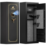 KAER 23-25 Biometric Gun Safe, Wider and Deeper Fingerprint Gun Safes for Rifle and Pistols, Large Quick Access Heavy-Duty Gun Cabinet for Firearm Ammo with Drawer & Gun Rack,No Assembled