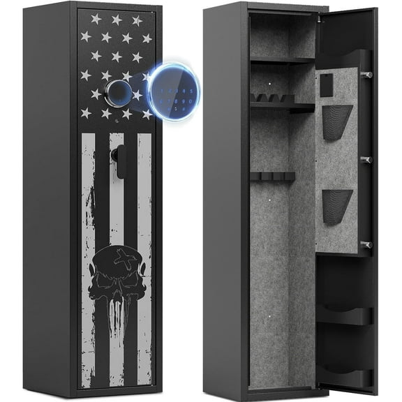KAER 8-10 Gun Safe, Large Assembled Rifle Safe, Gun Cabinet with Removable Shelf and Pistol Rack