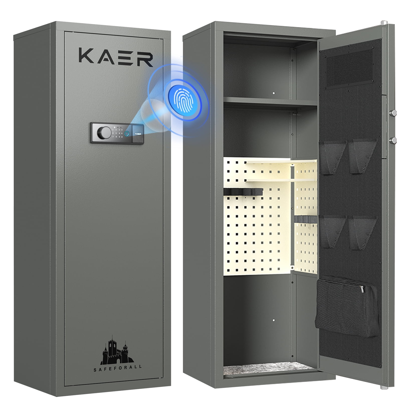 KAER 8-10 Gun Safe, Fingerprint Rifle Safe, Quick Access Gun Safe for ...