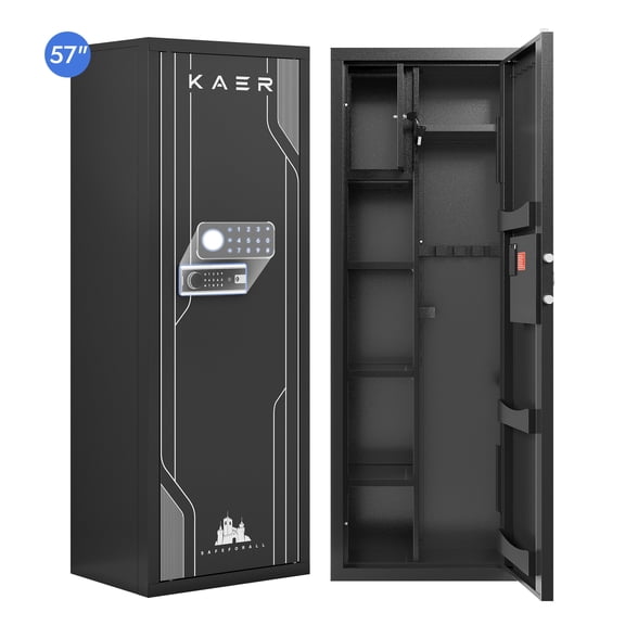 KAER 8-12 Gun Safe, Heavy-Duty Gun Safe for Rifle and Shotgun, Large Multi-Function Gun Cabinet with Removable Shelf and Rifle Rack, Unassembled