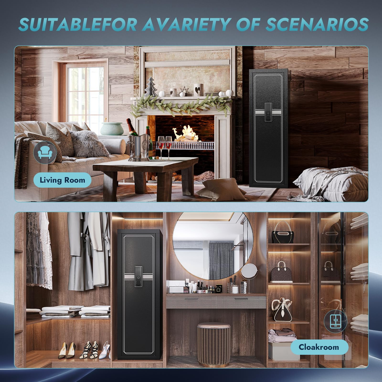 KAER Gun Safe 10-12 Fingerprint Gun Safe for Rifles and Pistols ...