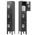 thumbnail image 1 of KAER Metal Locker with 3 Doors 66“ Storage Locker for Employees andstudent with Card Slot Lockable Steel Locker for School Gym Home Office Staff, 1 of 6