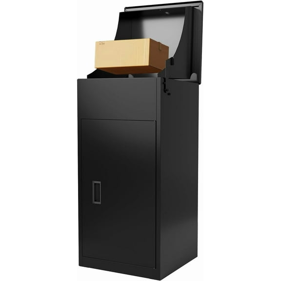 KAER Package Delivery Boxes for Outside,36.4"x 16.7"x 16.7" Cold-Rolled Steel Delivery Box for Packages & Mails, Anti-Theft Lockable Large Parcel Drop Box for Outdoor, Porch, Curbside